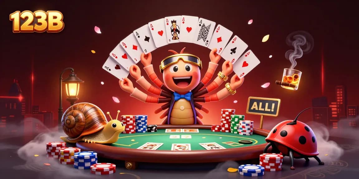 Experience thrilling bets at 123B's vibrant casino with an exciting 3D dealer scene!
