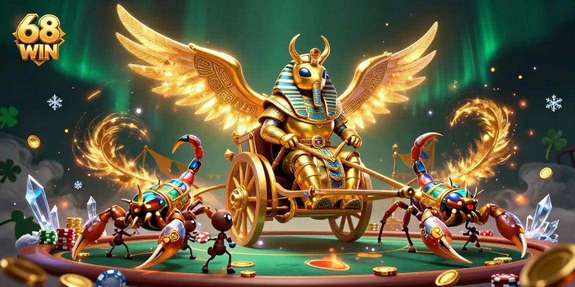 Experience thrilling gameplay with 68 WIN, featuring dynamic poker elements and vibrant 3D characters.