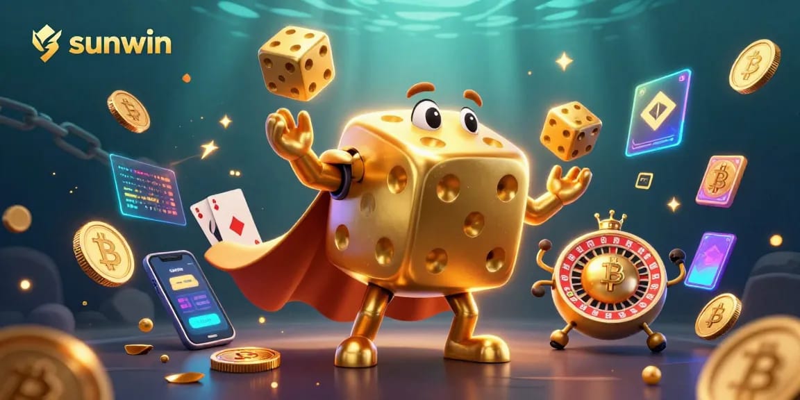 Experience thrilling casino action with sunwin's vibrant 3D gaming illustration featuring engaging characters and elements.