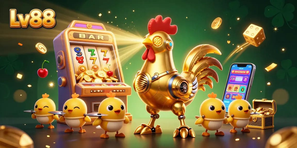 Experience the thrill of winning at Lv88 with golden robots and dynamic casino games!
