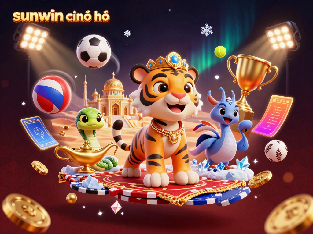 Experience thrilling gaming with sunwin chính chủ as a tiger sultan commands the action in a vibrant casino scene.