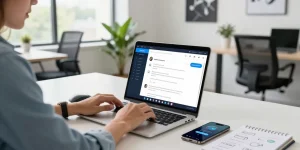Engaging with Telegram Web Version in a contemporary workspace, highlighting productivity and collaboration.